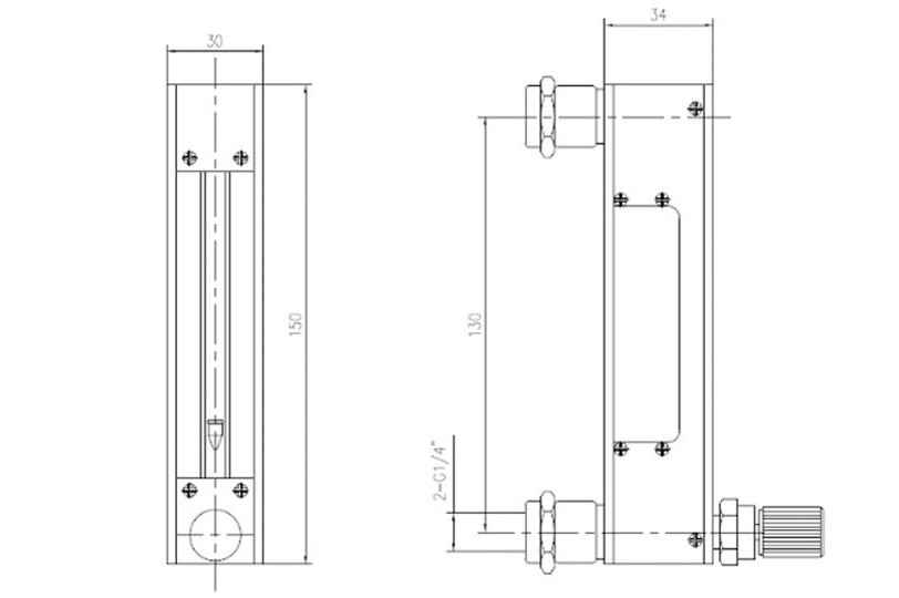 DK800玻璃轉子流量計外形及安裝尺寸